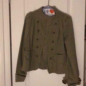 Olive green military jacket